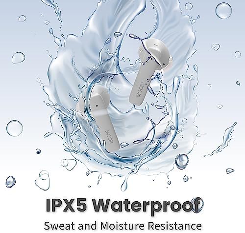 MOOR Premium Bluetooth 5.2 Wireless Earbuds with Advanced Hybrid Noise Cancellation – 30 Hours Playtime & Deep Bass for Immersive Sound – IPX5 Waterproof Design Ideal for Sports and Work – Ultra-Lightweight Comfort with Built-in Microphone for Crystal-Clear Calls – Switch Between ANC and Transparency Modes for Ultimate Audio Control