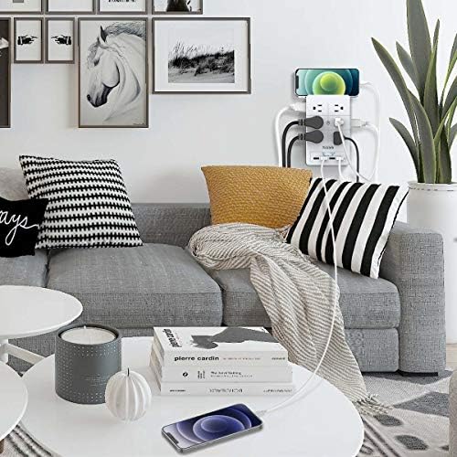 Maximize Your Power with the 23-in-1 Heavy Duty Surge Protector Power Strip – 20 Outlets Plus 2 USB and 1 USB-C Ports, 6 ft Wall-Mountable Extension Cord for Efficient Gaming, Office, and Home Setup – Unmatched Compatibility and Fast Charging Solutions