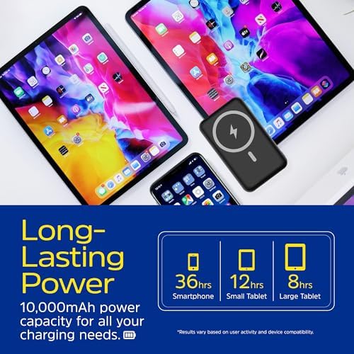 Experience Unmatched Charging Freedom with Energizer 10,000 m Ah Magnetic Wireless Power Bank – 15 W Wireless & 22.5 W USB-C PD Fast Charging, Foldable Stand for Effortless Use – Ultimate Compatibility for i Phone 16/15/14/13/12, i Pad & Samsung Devices – Travel-Ready Portable Battery Pack for Modern Life