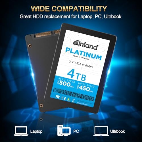 Transform Your Tech with INLAND Platinum 1 TB SATA III SSD – Ultra-Fast 2.5″ Solid State Drive Featuring Advanced TLC 3 D NAND for Superior Performance and Reliability, Ideal for Gamers and Creatives