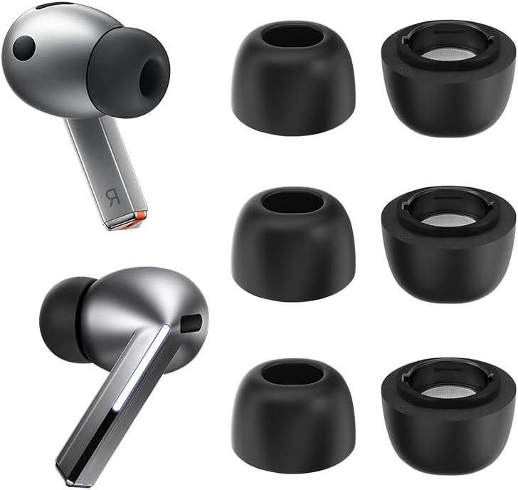 Memory Foam Replacement Ear Tips for Samsung Galaxy Buds3 Pro – Unrivaled Comfort & Secure Fit for Active Lifestyles, Premium Noise Isolation Medium Size, Ideal for Extended Listening Sessions and Enhanced Audio Experience
