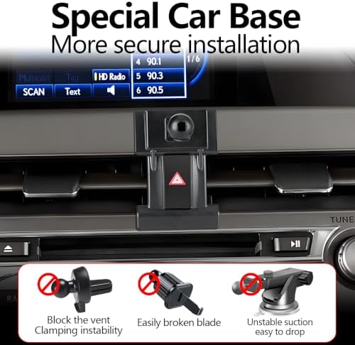 Lexus RX 2023-2025 Smartphone Mount: Premium Auto Lock Phone Holder for 250, 350, 350 h, 450 h+, 500 h Models – 360° Rotating Bracket for Optimal Viewing – Tool-Free Install for Ultimate Convenience – Durable Design for Everyday Use and Enhanced Safety on the Road
