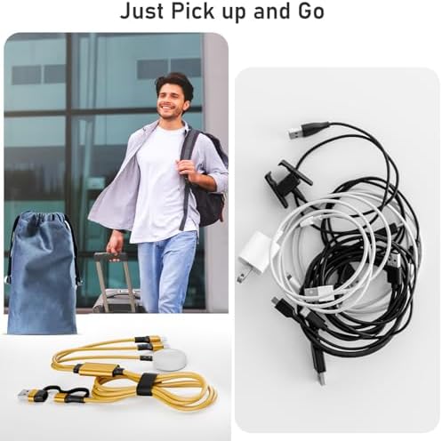 Ultimate 3-in-2 Fast Charging Cable for Apple Watch & i Phone – Versatile USB-C & Lightning Charger with High-Speed Power Delivery for Galaxy S23 – Compact, Durable Design for Effortless Travel and Multi-Device Compatibility