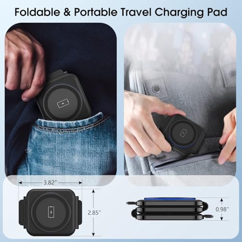 Portable Wireless Charging Station for Samsung Devices, Compact Foldable Charger for S25 Ultra/S24/Z Flip 6/5, Multi-Device Support for Galaxy Watch 8/7 & Buds Pro3/2 – Efficient Fast Charging Solution in Sleek White Design for Travelers and Professionals
