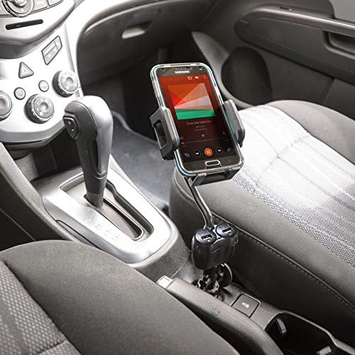 Bracketron Tek Grip 12 V Power Dock Phone Holder with Dual Charging Ports – Hands-Free, Adjustable Gooseneck Mount for i Phone, Samsung Galaxy, Google Pixel, LG, and More – Ultimate Compatibility and Convenient Navigation Solution