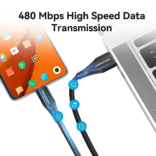 ULTIMATE 3 FT USB C to USB A Charging Cable – PD 100 W Fast Charge for Kindle & Android Devices – Versatile Multi-Device Compatibility with High-Speed Data Transfer – Durable & Portable Design for Everyday Use