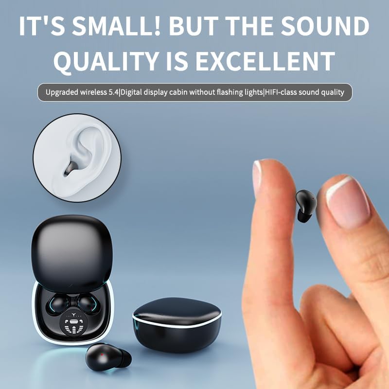 Ultra-Compact Wireless Sleep Earbuds | Advanced Bluetooth 5.4 Noise Cancelling Headphones for Side Sleepers | Immersive Hi-Fi Stereo & Deep Bass | Invisible White Comfort for Disturbance-Free Rest and Daily Use