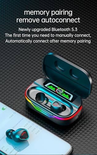 Premium Bluetooth 5.3 True Wireless Earbuds – Model 47 | IP7 Waterproof Sport Headphones with Touch Controls & Integrated Microphone | Seamless Connectivity & LED Battery Indicator for Active Lifestyles & Outdoor Enthusiasts