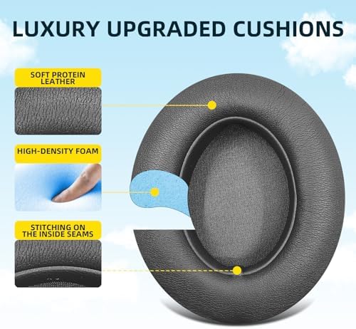 Upgrade Your Beats Studio 3 & 2 Wireless Headphones with Premium Replacement Ear Cushions – Luxurious Soft Protein Leatherette Earmuffs Featuring Enhanced Compatibility for Effortless Installation – Experience Unmatched Comfort and Superior Sound Quality with Memory Foam Ear Pads in Sleek Titanium Finish – Transform Your Listening with Exceptional Noise Isolation and Long-Lasting Durability