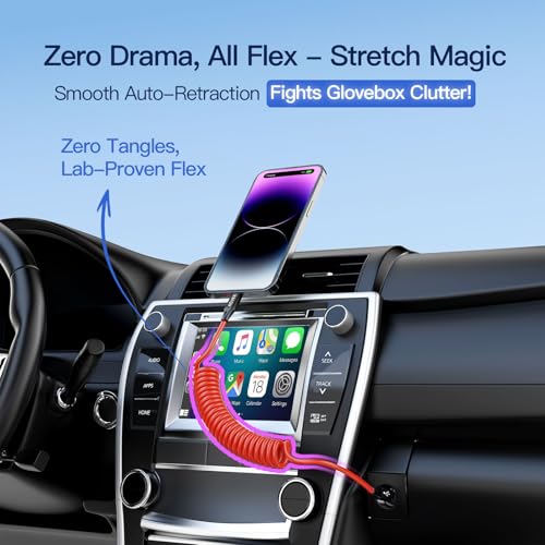 AGVEE 2 Pack 3 ft Coiled USB-C to Lightning Charging Cable – MFi Certified 30 W PD Fast Charging Cord for i Phone, i Pad, and i Pod with Tangle-Free Design in Sleek Dark Gray – Perfect for Car Use and Enhanced Device Performance