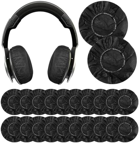 200 Disposable Headphone Earpad Covers – Hygienic Non-Woven Stretchable Accessories for On-Ear Headphones (3.54″) – Essential Sanitary Solution for Clean Listening Environments