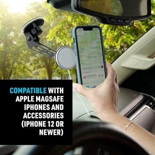 Transform Your Driving Experience with the Nite Ize Steelie Windshield Mount – Superior Magnetic Phone Holder for Effortless Access to GPS and Calls – Premium Compatibility with Mag Safe and Most Smartphones – Quick Squeeze Design for Instant Attachment – 360-Degree Rotation for Optimal Viewing – Durable and Easy to Install Car Accessory for Enhanced Safety and Convenience