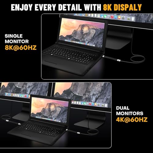 USB 4.0 Date Cable Portable Keychain 0.42ft, 240W 5A Fast Charging USB C Cable, 40Gbps Data Transfer, 8K 60Hz Video Display for iPhone 16 15 Pro Max, iPad, Thunderbolt 4/3, Hub, External SSD (Black) – Enhanced Compatibility and Speed