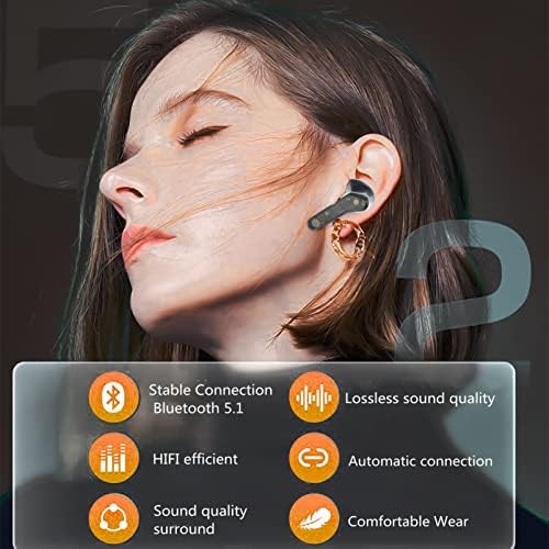 Revolutionary Ear Hook Bluetooth Wireless Headphones – Comfort-Focused Noise Cancelling Earphones with Microphone for Android & i Phone Compatibility (Red) – Effortless Connectivity, Ultimate Sound Quality, and Ergonomic Design for All-Day Wear