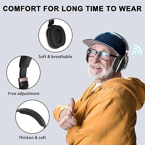 Experience Superior Sound with Our Senior-Friendly Wireless Over-Ear Headphones – Effortless Clarity and Comfort for TV Enthusiasts, Featuring User-Friendly Volume Controls, Instant Plug-and-Play Setup, and a Convenient Charging Dock for Endless Enjoyment