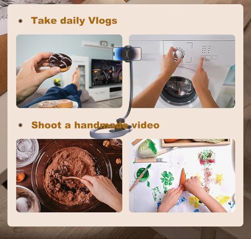 Cell Phone Stand, Neck Phone Holder, Hand Free Flexible Gooseneck 360° Rotation Adjustable Phone Holder for Bed, Universal Multi-Functional Phone Stand for 4.7”-6.7” Phone – Enhanced Compatibility and Speed