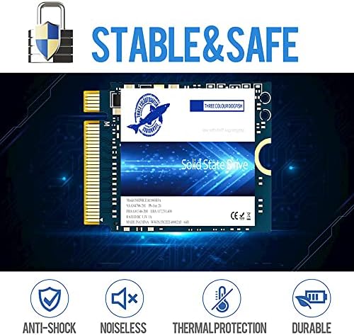 Unleash Gamer Potential with Dogfish 256 GB M.2 2230 NVMe PCIe 4.0 SSD – Ultimate Speed and Reliability for Steam Deck, PS5, Surface Pro, Laptops & Desktops – Boost Performance with 3 D TLC NAND Technology for Seamless Gaming and Fast File Transfers