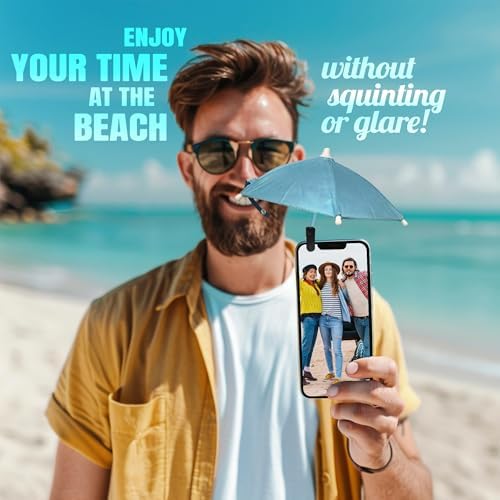 Smartphone Sunshade – Clip-On UV Protection Umbrella for Phones, Universal Fit Outdoor Accessory, Lightweight & Portable Sun Shield in Bright Yellow – Enhance Comfort & Visibility on Sunny Days