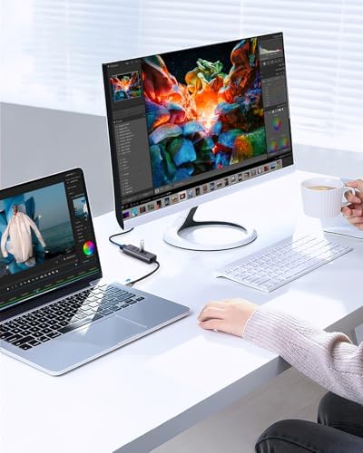 Ultimate 5-in-1 USB C Hub with 4 K HDMI & 4 USB 3.0 Ports – The Essential Multiport Adapter for Enhanced Productivity on Mac Book Pro, Mac Book Air, i Mac, i Pad, XPS & More – Seamless Connectivity, Fast Data Transfer & Travel-Friendly Design