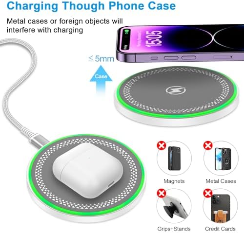 Samsung Galaxy S25 Ultra 15 W Wireless Fast Charging Pad – Sleek Universal Charger for Samsung Galaxy S25/S24/S23/S22/S21/S20/Z Flip 6/5 & Google Pixel 9 Pro XL/8 a – Efficient, Stylish, and Overheat Protection for Quick Power-Up