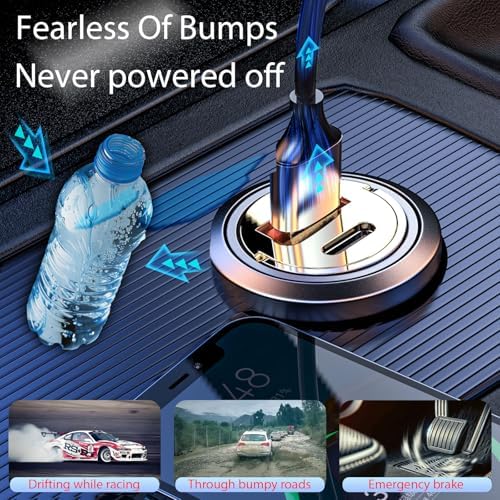 Rapid Charge Dual-Port USB Car Charger Adapter – PD45 W & QC3.0 for i Phone 16 Pro Max, i Pad, Samsung – Sleek Golden-Transparent Design for Ultimate Compatibility – Smart Circuitry Protection for Safe, Efficient Power on the Go – Compact & Lightweight Automotive Accessory for Road Trips and Daily Commutes