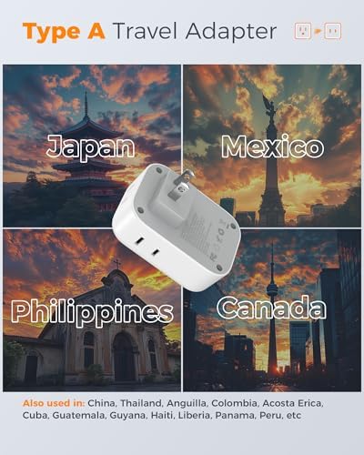 TESSAN Dual Pack European Travel Adapter with 4 AC Outlets and 3 High-Speed USB Ports – Ultimate International Power Converter for Seamless Device Charging in Italy, Spain, France, Portugal, Germany, and Iceland – Essential Travel Accessory for Modern Explorers