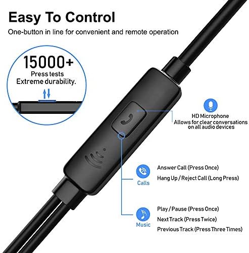 High-Performance Wired Earbuds with Microphone – 5-Pack Heavy Bass Headphones for Ultimate Sound Clarity | 3.5 mm Jack Earphones by Kirababy – Comfortable, Durable, and Versatile for Workouts, Commuting, and Home Use