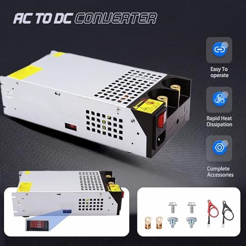 High-Performance 12 V 50 A AC to DC Power Supply – 600 W Universal Switching Converter for LED Strip Lights, CCTV Systems & RV Applications – Enhanced Safety Features & 110 V/220 V Compatibility for Reliable Power Delivery
