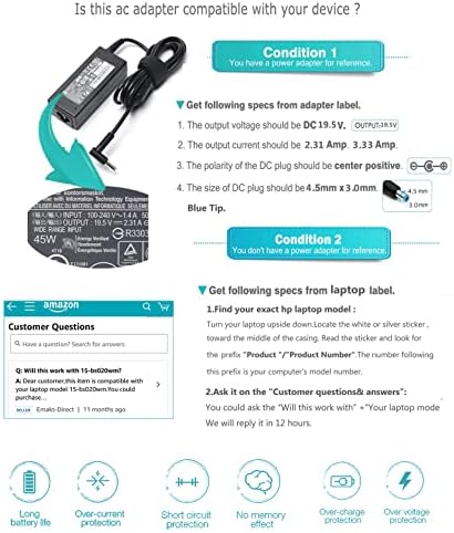 Universal 65 W Type-C Chromebook Charger – Fast & Efficient USB-C Power Supply Adapter for HP, Acer, Dell, and More – Enhanced Compatibility for Laptops & Chromebooks – Reliable Multi-Protection Safety Features – Ideal Replacement for SM45 CL SM65 CL-01 SK90200325 – Upgrade Your Charging Experience Today!