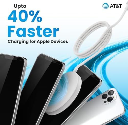 AT&T Professional Series 15 W Magnetic Wireless Charging Pad – Qi-Certified Fast Charging Solution for Universal Device Compatibility, Premium Design for Home and Office Use, Effortless Power Management