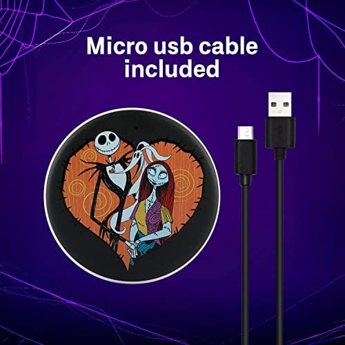Transform Your Charging Routine with the Disney Tim Burton’s The Nightmare Before Christmas Wireless Charger – Fast 10 W Power Pad Featuring Iconic Jack Skellington & Sally Designs – Perfect for i Phone & Samsung Devices – Sleek Non-Slip Surface for Home or Office – Ultimate Gift for Disney Enthusiasts – Officially Licensed Merchandise