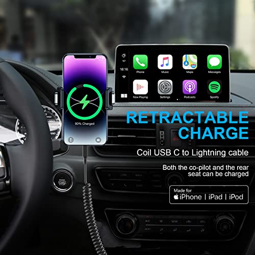 Revolutionary Coiled USB-C to Lightning Charging Cable for i Phone & i Pad – MFi Certified, Apple Car Play Compatible, Retractable Design for Effortless Data Sync & Fast Charging, Ideal for On-the-Go Convenience and Tangle-Free Organization