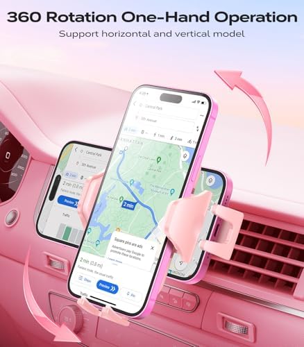 VICSEED 2025 Ultra Stable Air Vent Phone Mount – Secure Smartphone Holder for All i Phone Models (12 to 16 Pro Max) – Effortless Clamp Design with Enhanced Airflow & Durability for Ultimate Driving Convenience