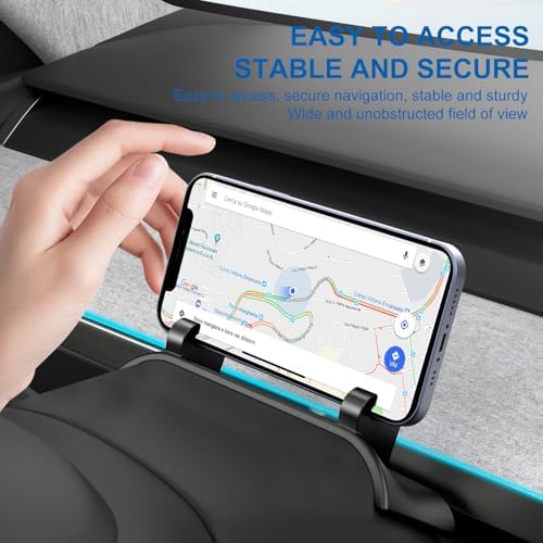 Silicone Phone Mount for Tesla Model Y (2020-2024) & Model 3 (2017-2023) – Premium Car Interior Accessory for Secure Smartphone Support Behind Steering Wheel – Easy-to-Clean, Non-Slip Design for Enhanced Driving Convenience and Safety