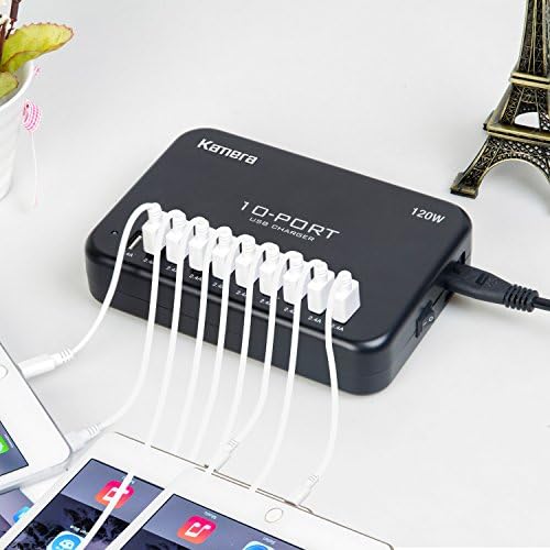 High-Power 10-Port USB Charging Hub, 120 W Multi-Device Power Station for Quick Charging – Ideal for i Phone, i Pad, Galaxy & More – Smart Technology for Enhanced Compatibility & Efficient Space-Saving Design