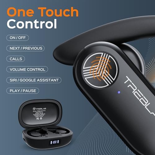 TREBLAB X3 Pro True Wireless Earbuds – Ultimate Workout Companion with Bluetooth 5.3, Exceptional Bass, and Noise Isolation, 145 Hours Playtime, IPX5 Waterproof & Sweatproof Design, Dual Mics for Crystal-Clear Calls, Perfect for Active Lifestyles