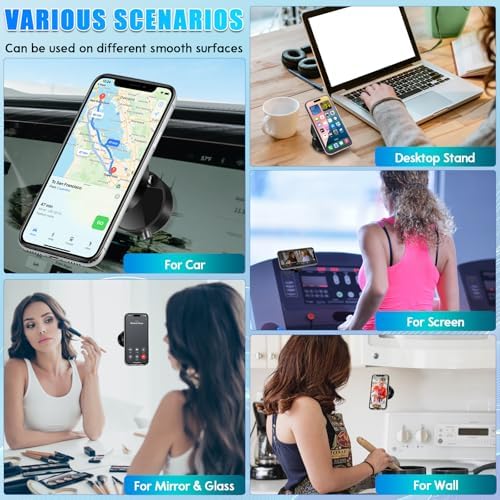 Ultimate 360° Magnetic Suction Cup Phone Mount – Adjustable, Foldable Design for All Smartphones – Effortless Hands-Free Navigation with Robust Grip on Any Surface – Perfect for Safe Driving and Stylish Functionality