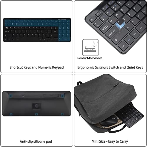 Universal Wireless Bluetooth Keyboard with Ergonomic Design, Dual USB & Bluetooth Connectivity, Number Pad & Media Hotkeys – Perfect for Windows Laptops, Tablets & More, Enhancing Productivity & Comfort