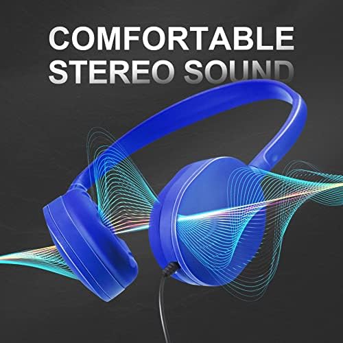 Flutesan 30 Pack Kids Adjustable Wired Headphones – Premium On-Ear Stereo Sound Earbuds for Classroom and Travel – Lightweight, Durable Design for Boys and Girls – Ideal Tangle-Free Audio Solution for Laptops, Tablets, and More