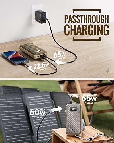 Rugged Waterproof Power Bank by imuto – 20000 m Ah High-Capacity Portable Charger with 65 W Fast USB-C PD 3.0 for i Phone, Tablets & Laptops – Ideal for Hiking, Camping & Outdoor Adventures – Superior Durability and Enhanced Device Compatibility