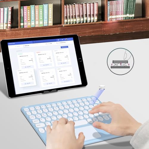 Compact Bluetooth Keyboard for On-the-Go Typing | Rechargeable 10-Inch Wireless Keyboard for Android, i OS & Windows Devices | Sleek, Lightweight Design for Effortless Portability | Perfect for Tablets & Smartphones | Enhance Your Mobile Productivity with Quiet Typing Experience