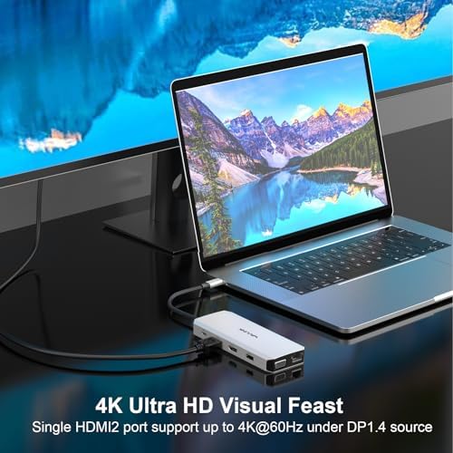 Transform Your Workspace with WAVLINK 12-in-1 USB C Docking Station – Ultimate Triple Display Adapter for Dual Monitor Setup, 100 W Power Delivery, Gigabit Ethernet & Versatile USB Connectivity – Perfect for Windows Laptops and Professionals Seeking Enhanced Productivity