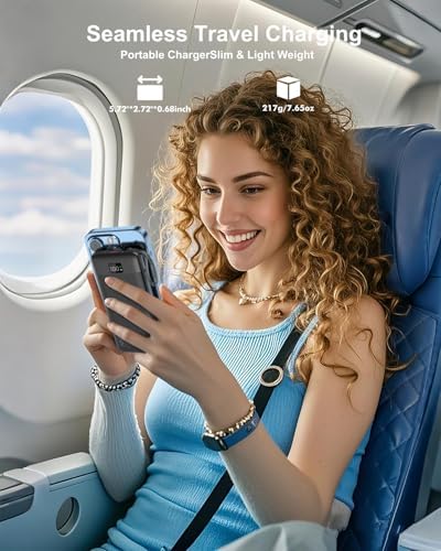 Revolutionize Your Charging Experience with ANOUV 10,000 m Ah Portable Power Bank – Built-in Cables & AC Plug for Fast, On-the-Go USB-C Charging, Compatible with i Phones and All Smart Devices – LED Display for Real-Time Battery Monitoring – The Ultimate Travel Essential for Efficiency and Convenience