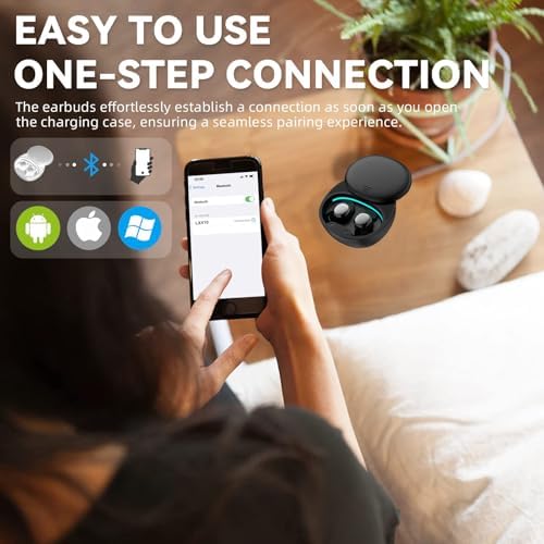 Transform Your Sleep Experience with Luxurious Gold Wireless Noise-Canceling Earbuds – Perfectly Designed for Side Sleepers, Featuring Sleep Mode, LED Battery Indicator, Effortless Device Compatibility, and Ultimate Comfort for Restful Nights and Daily Use