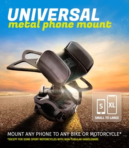 Ultimate Metal Smartphone Bike & Motorcycle Holder – Unbreakable Handlebar Mount for i Phone 16 Pro Max & Galaxy S25 – Secure, Durable, and Versatile Cell Phone Cradle for Safe Navigation on Bikes, Scooters, and Motorcycles – 360-Degree Rotation for Optimal Viewing – Enhanced Grip Technology for Ultimate Stability and Safety