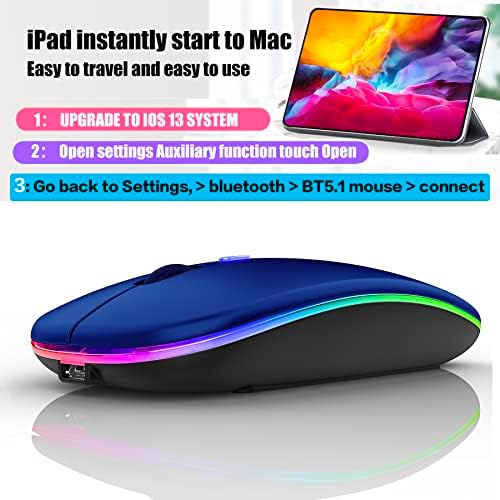 Sleek Bluetooth Wireless Mouse for Mac, Windows & i Pad – Ergonomic Design, High-Precision Navigation, Rechargeable & Dual-Mode Compatibility (Gray & Black) – Elevate Your Productivity with Clutter-Free Connectivity