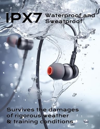 apt X-HD Wireless Bluetooth Earbuds with CVC 8.0 Noise Cancellation | 30-Hour Playtime Magnetic Neckband Design | IPX7 Sweatproof Sports Headphones for Ultimate Audio Experience | Perfect for Music & Active Lifestyles