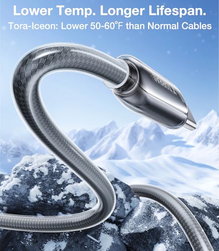 TORRAS 6 ft USB C to USB C Cable – Military-Grade Durability with 60 W Fast Charging for i Phone 15 Pro Max & Samsung S24/23 – Sleek Black, Tangle-Free Flexibility for Travel, Office & Home, Compatible with Mac Book Air/Pro 2020 & i Pad Pro/Air/Mini