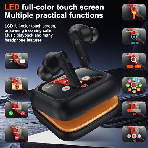 THREE PEACHES Bluetooth 5.4 Wireless Earbuds – Advanced Active Noise Cancelling In-Ear Headphones with Intuitive Touch Controls and USB Charging Case – IPX4 Waterproof Design for Ultimate Durability, Ideal for Fitness Enthusiasts, Daily Commuters, and Music Aficionados