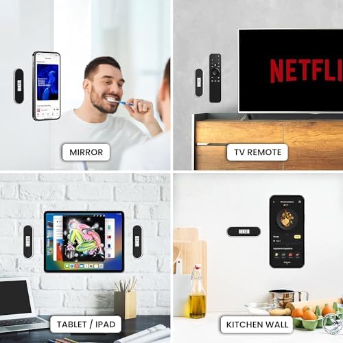 F20 Slim Magnetic Mobile Holder for Car Dashboard, Stick-on Flat Sleek Design, Universal Mobile Holder, Car Mount Cell Phone Holder | for Car, Office & Home (Silver) – Enhanced Compatibility and Speed
